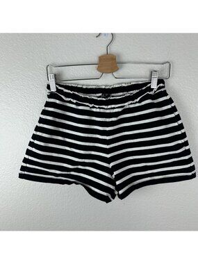 J.Crew Pull On Short Stripe Mariner Cotton S Black & White Stripe Pull On Nautic